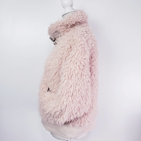 NWT Blank NYC Pink Curly Faux Shearling Jacket - Picture 4 of 11